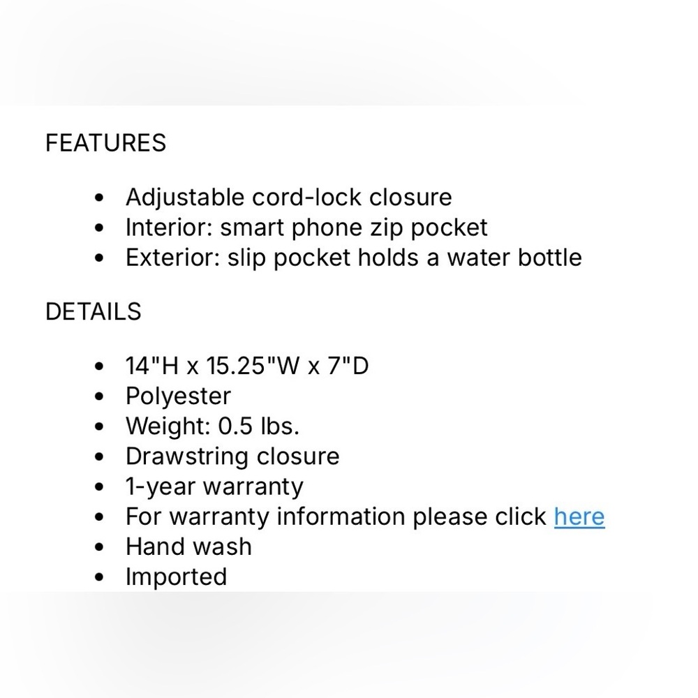 NWT Eddie Bauer Stowaway 25L Cinch Ripstop Nylon Tote in Onyx (black) - Picture 6 of 6